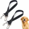 MIXEN 2 Black Dog Seat Belts Adjustable Pet Car Seatbel…