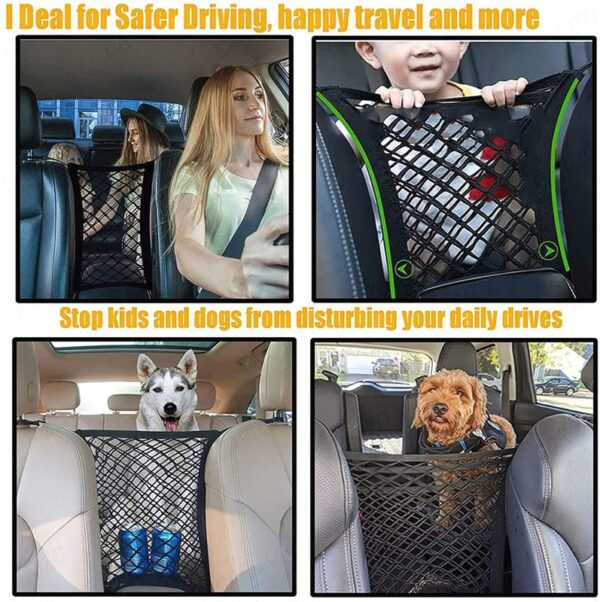 CARIZO Dog Car Pet Net Barrier with Auto Safety Mesh Or... - Image 3