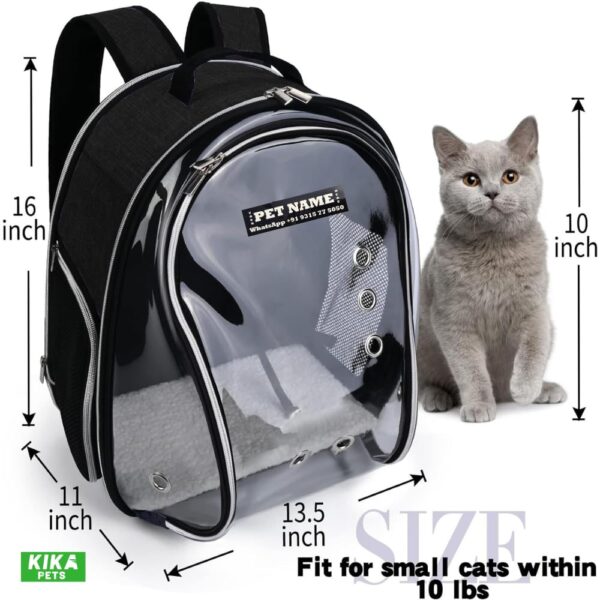 KIKA Pets Celeb Personalised Cat Carrier Backpack Bubbl... - Image 5