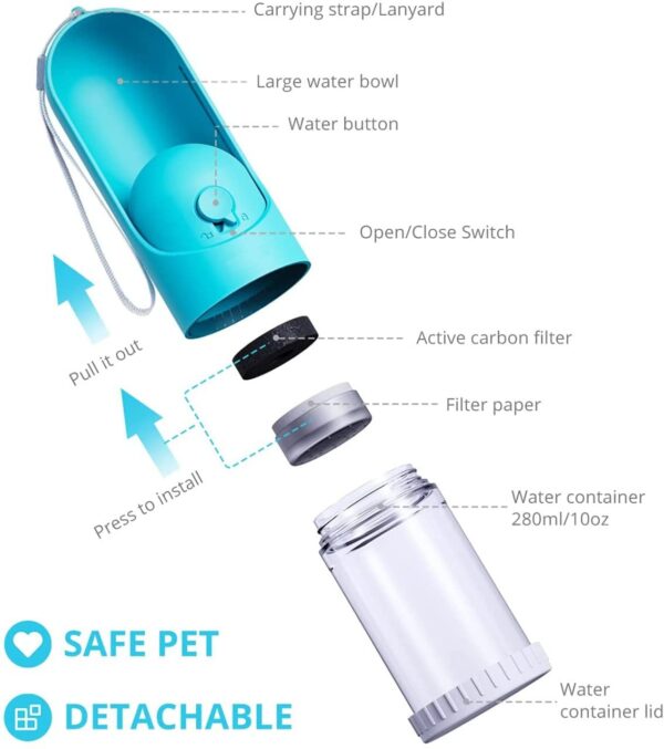 KUTKUT Dog Portable, Leakproof Retractable Water Bottle... - Image 2