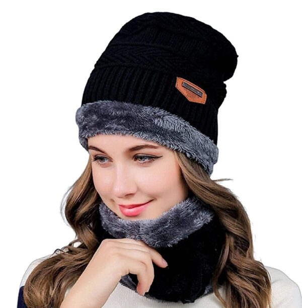 NSCC Wool Beanie Cap & Muffler for Mens & Women – Winte... - Image 2