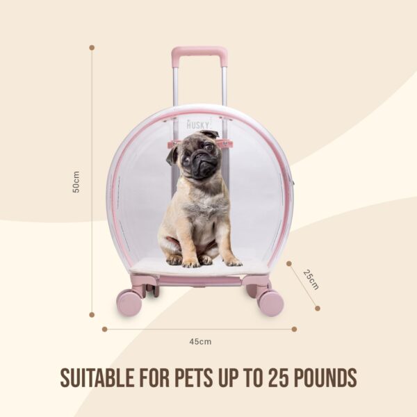 Husky & Purr Pet Trolley with Wheels | Transparent Pet ... - Image 3