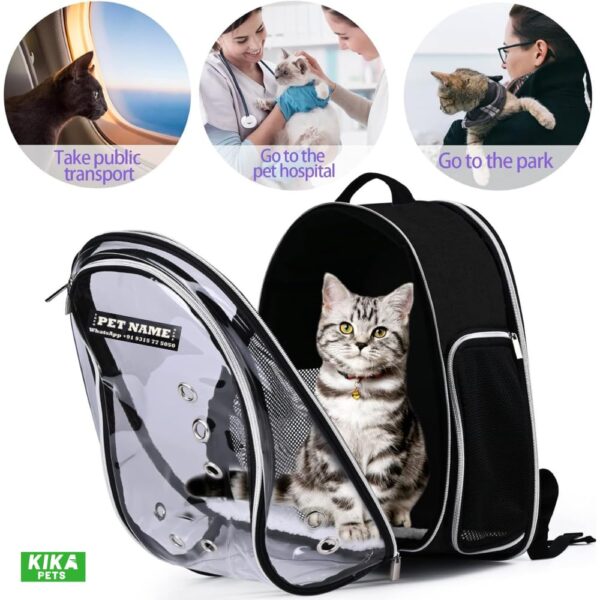 KIKA Pets Celeb Personalised Cat Carrier Backpack Bubbl... - Image 2