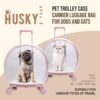 Husky & Purr Pet Trolley with Wheels | Transparent Pet …