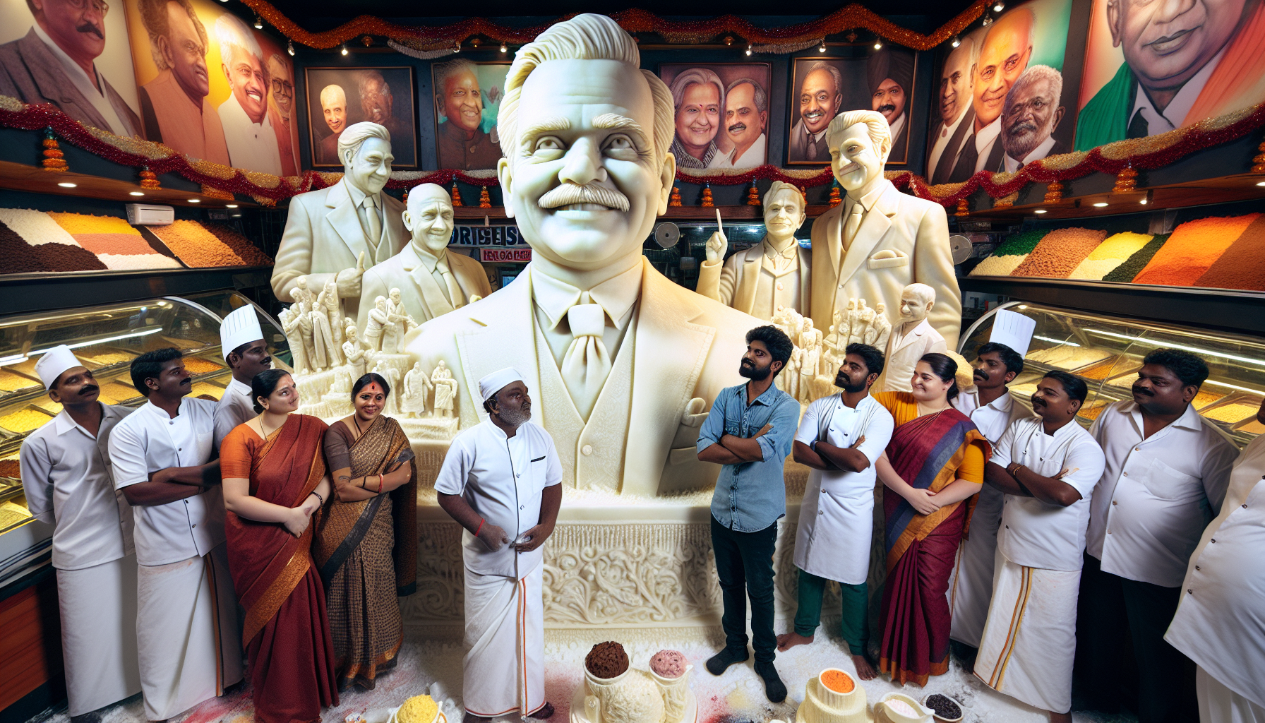 Tamil Nadu Bakery Honors Ratan Tata with Giant Ice Cake Statue