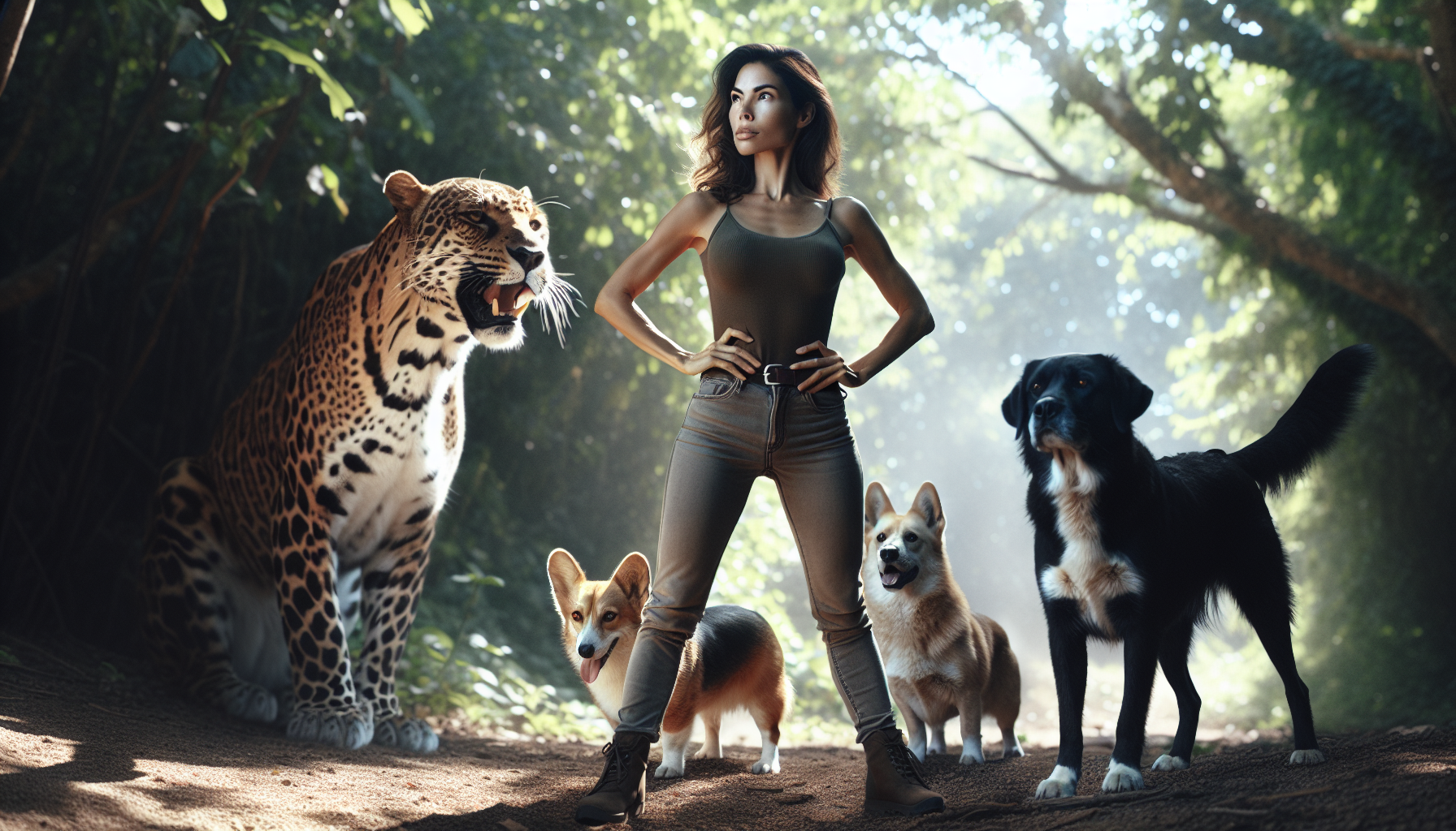 Woman Courageously Defends Dogs in Leopard Encounter