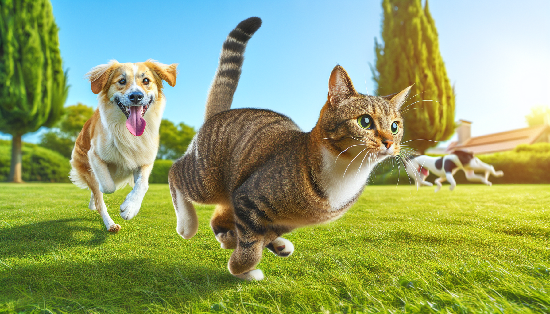 Speedy Feline Outpaces Leisurely Canine in Amusing Race – Fast Cat