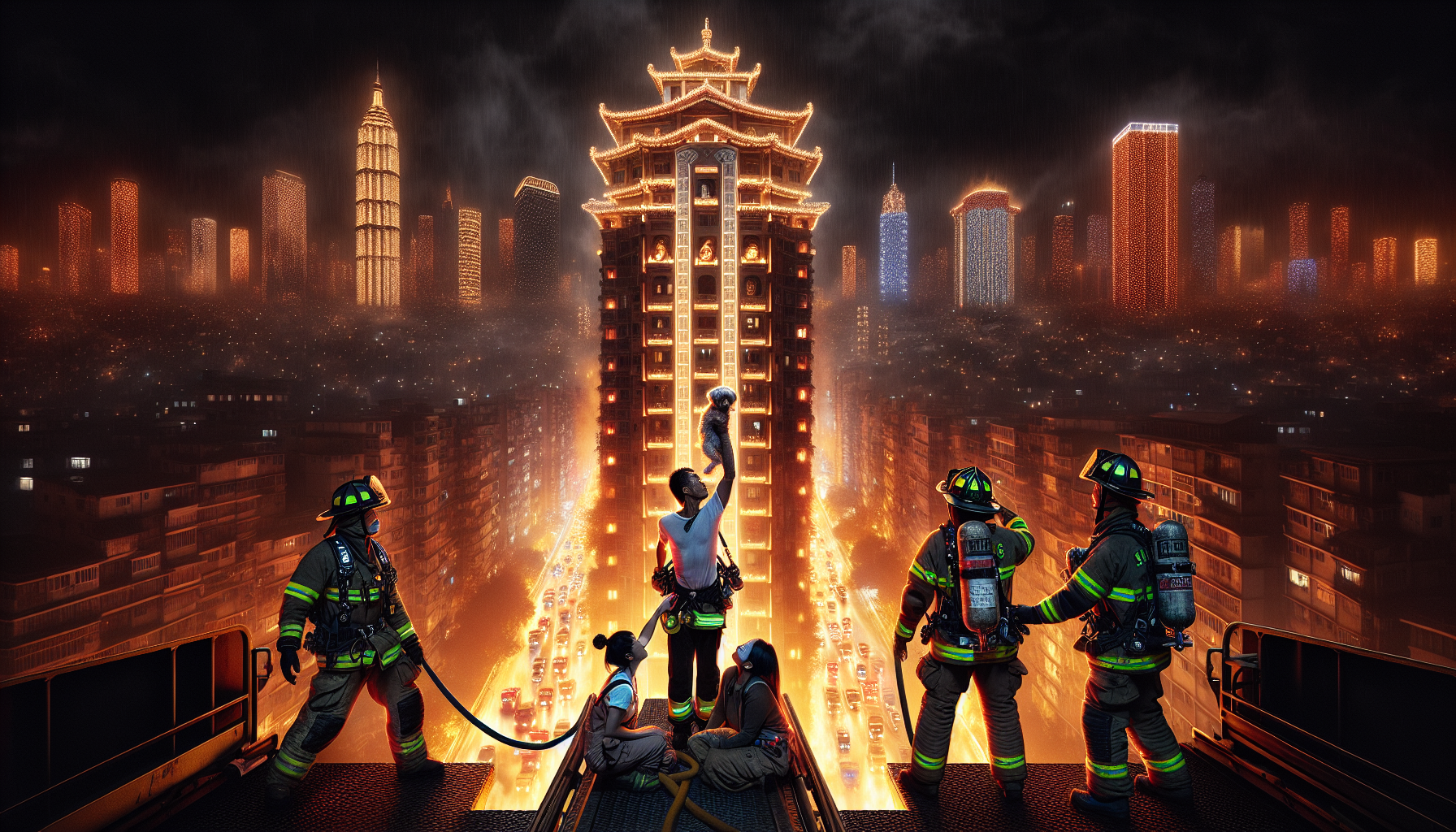 Heroic Rescue: Man and Dog Saved from Mumbai High-Rise Fire – fire rescue